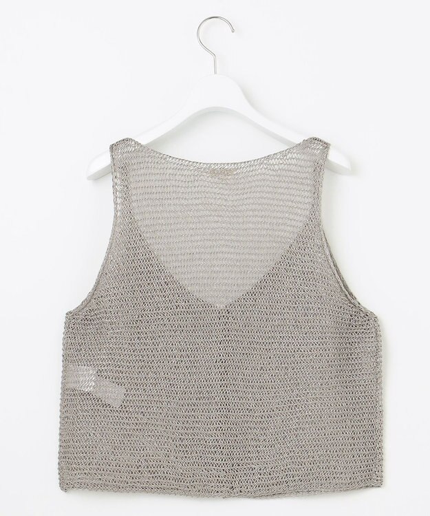 自由区 クロッシェライクニット ジレ グレー