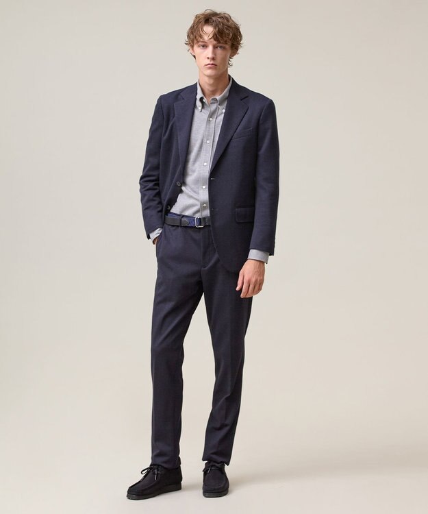 J.PRESS MEN 3シーズン着られる上質素材【ストレッチ / 吸水速乾 / 洗える / 消臭】AXIO 3ポジションジャージー スラックス ネイビー系