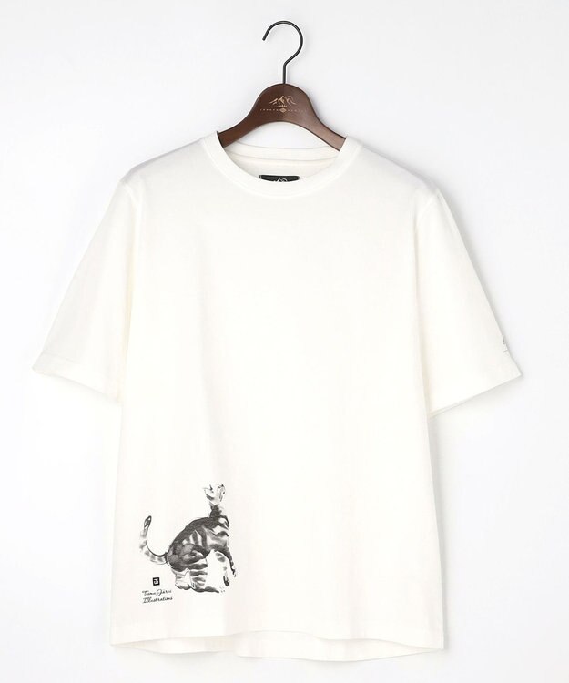JOSEPH ABBOUD MOUNTAIN 【テーム・ヤルヴィコラボレーション/ゆったり】　　プレーティング天竺ヤルヴィー Tシャツ ネコ