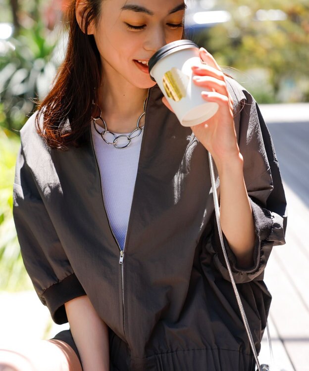 NAVE 【ReNAVE　撥水機能・UVカット・透湿・接触冷感・洗える】ナイロンタスランブルゾン グレー系