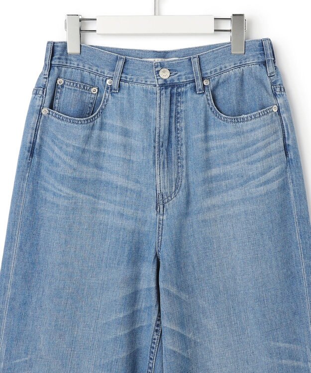23区 【SLOW/一部店舗限定】LIGHT DENIM  ワイド パンツ ブリーチ