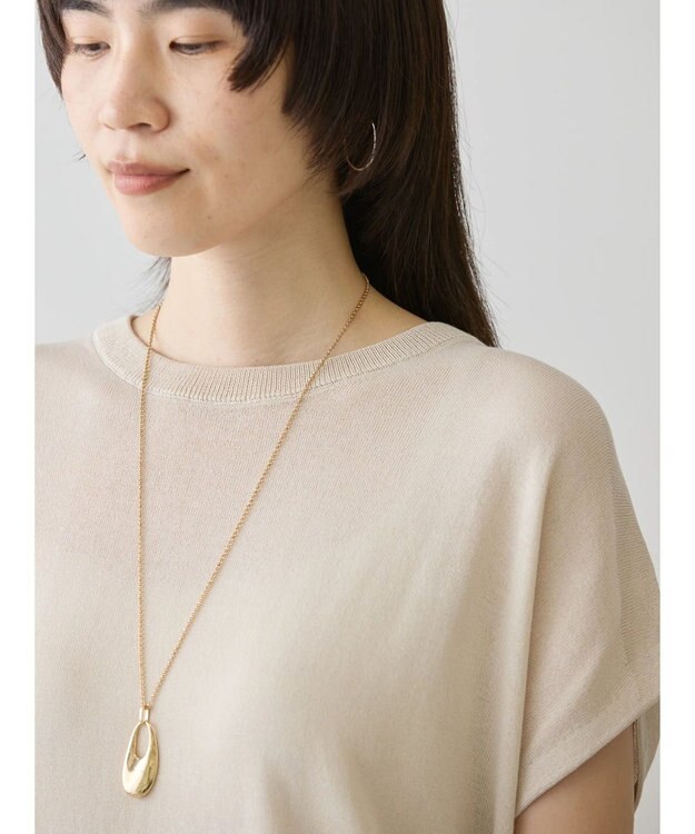 AMERICAN HOLIC 接触冷感フレンチスリーブニットプルオーバー Gray Beige