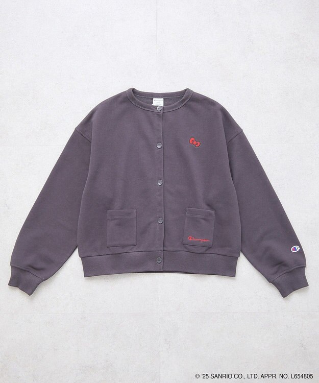earth music&ecology チャンピオン　ハローキティ×ｅｍａｅ裏毛カーディガン Charcoal Gray