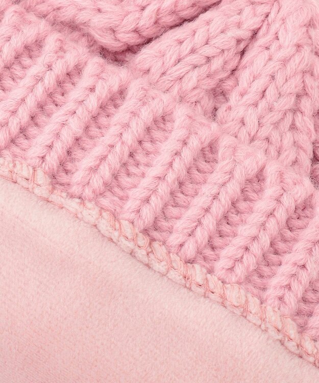 ANY KIDS ぽんぽんつきニット帽 ピンク