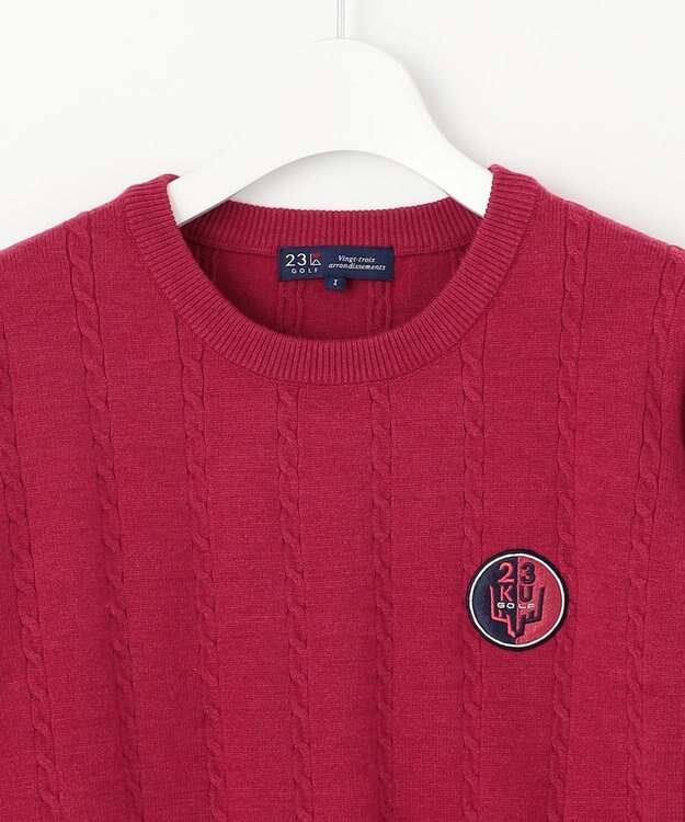 23区GOLF 【WOMEN】【洗える】ストレッチカラー ニット オールドローズ系