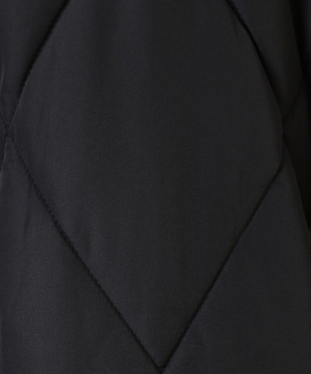 Green Parks ファー衿ダイヤキルト中綿コート Black