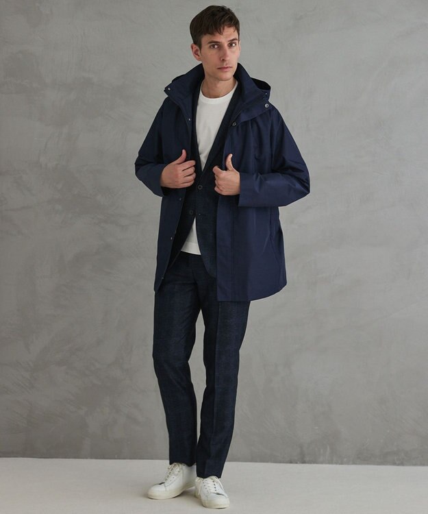 GOTAIRIKU ダウンライナー装着可【仕事で着用可】メランジシャンブレー スプリングブルゾン(26年モデル) ダルブルー系