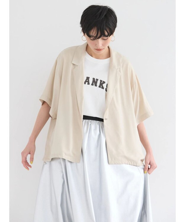 AMERICAN HOLIC ドロスト開襟ニュアンスジャケット Light Beige