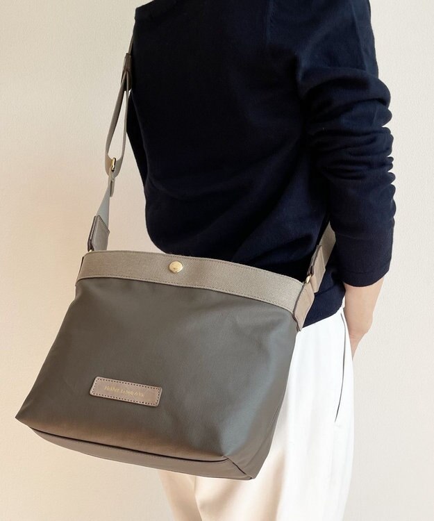 Hekhèr Le Style de Vie 新色追加【日本製】PUコートコットンキャンバス ショルダーバッグ グレージュ