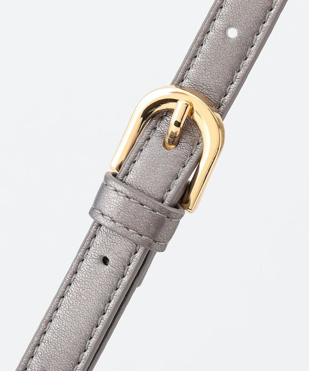 LA BAGAGERIE シープキルトWストラップスクエアショルダー ガンメタリック