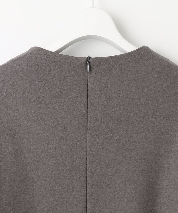 自由区 【WEB限定】ウールミルドジャージー スリーブコンシャスワンピース グレー系