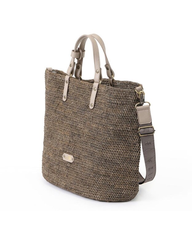 IBIZA ラフィア　2WAYバッグ（草木染め） グレー