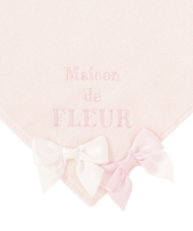 Maison de FLEUR バイカラーリボンタオルハンカチ Pink