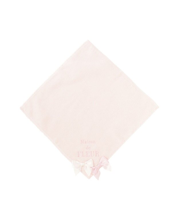 Maison de FLEUR バイカラーリボンタオルハンカチ Pink