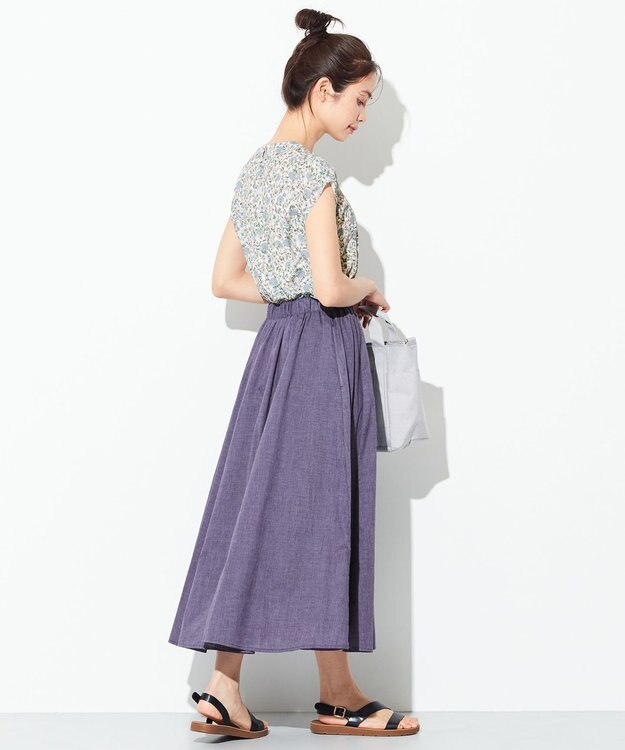 ANY 【ウエストゴム】シャンブレーライク スカート パープル