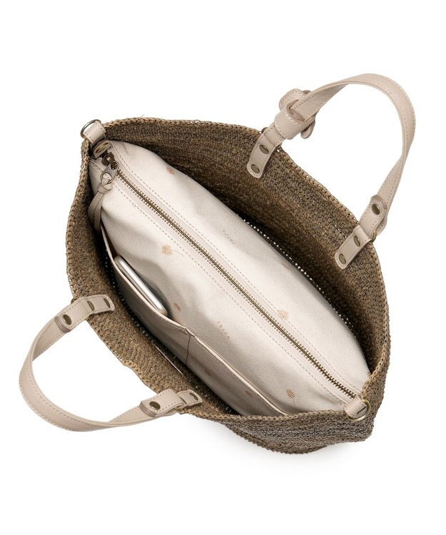 IBIZA ラフィア　2WAYバッグ（草木染め） グレー