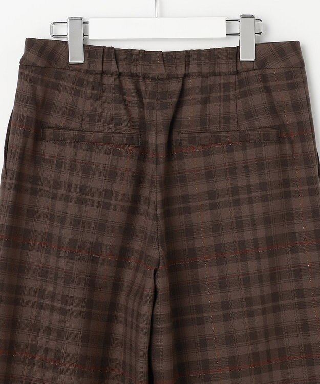 J.PRESS LADIES S milledタータンラメチェック クロップド パンツ ブラウン系