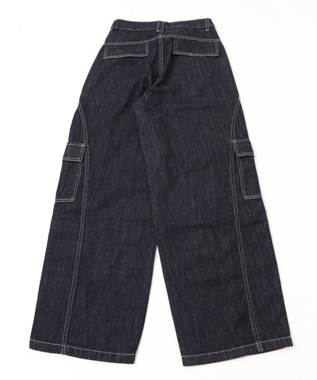 WEGO バンダナ付きリジットワイドデニム デニム濃色