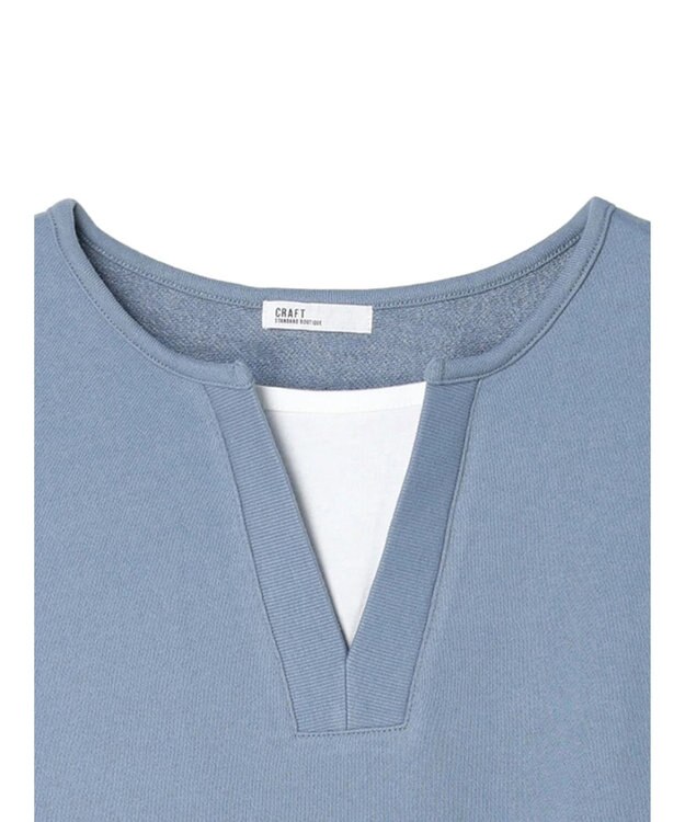 CRAFT STANDARD BOUTIQUE 　裏毛レイヤード風プルオーバー Sax