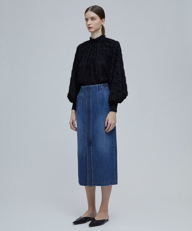 BEIGE， CAMILLE / ジャガードブラウス Black