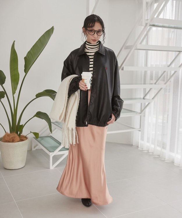 WEGO 【ユニセックス着用ITEM/MLサイズ展開】USPOLOフェイクレザージャケット ブラック