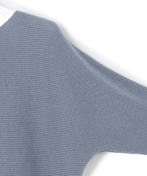 23区 L 【洗える】ラメウール ドルマンスリーブ ニット サックスブルー系