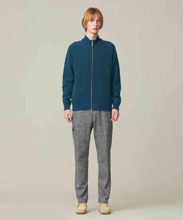 J.PRESS MEN 【WEB限定】畔編み フルジップカーディガン グリーン系