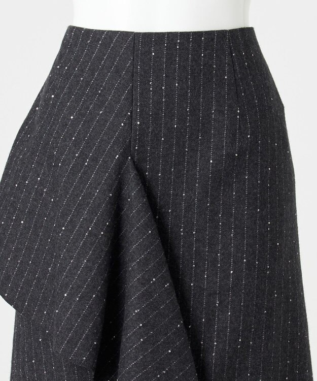 23区 S 【エステータ】ストライプシークイン スカート グレー系