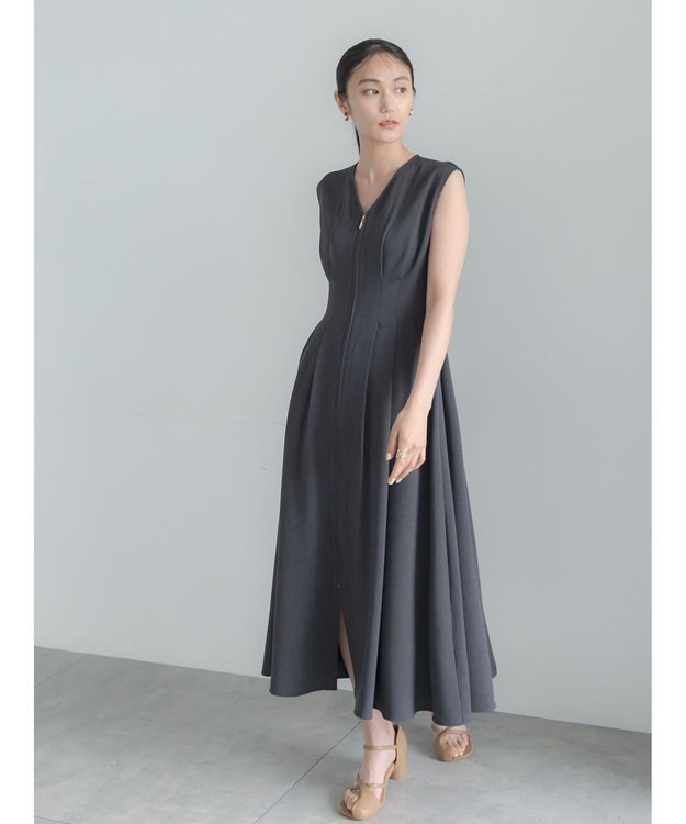 Te chichi ミックスツイルジャンスカワンピース(セットアップ可)《2026 SUMMER LOOK item》 チャコールグレー