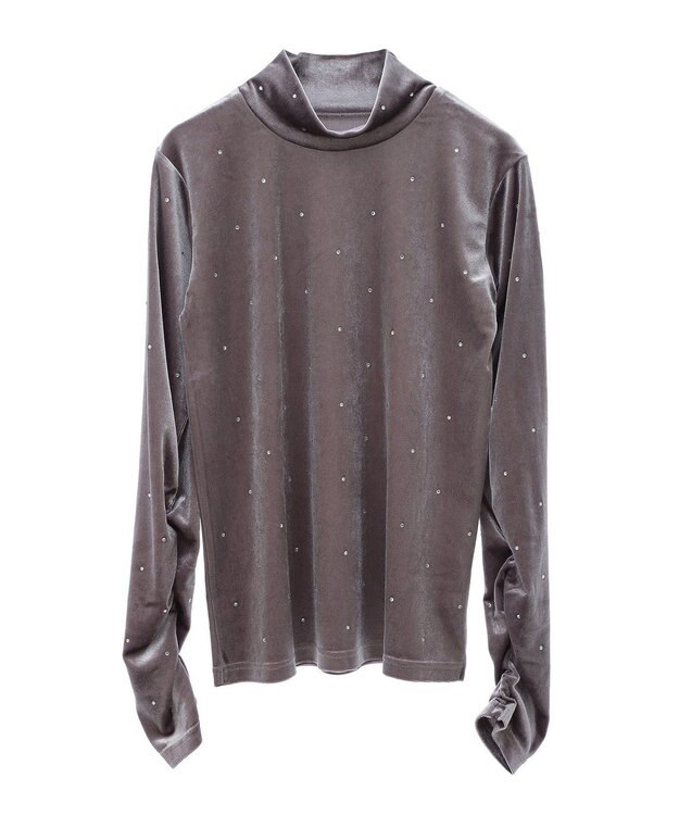 Green Parks ラインストーンハイネックトップス Gray