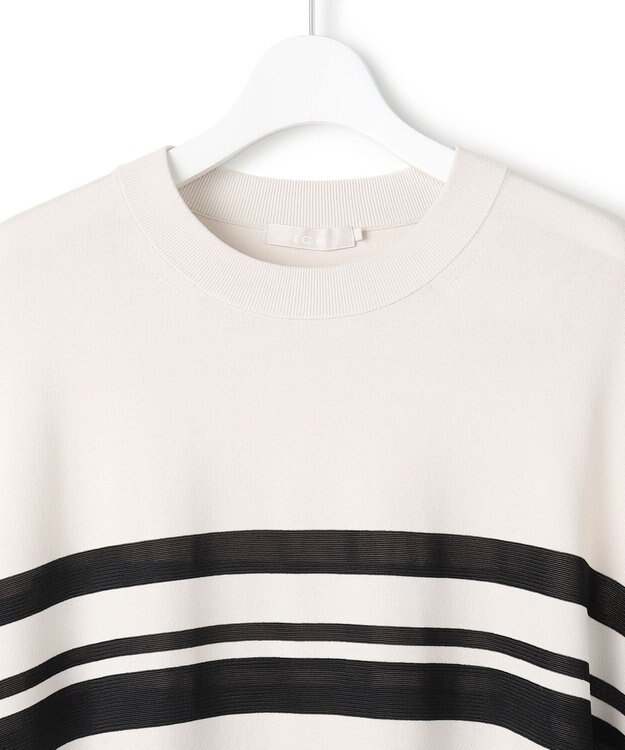 ICB 【先行予約】VIS/NYハイゲージランダムボーダー 半袖ニット トープ×ブラック