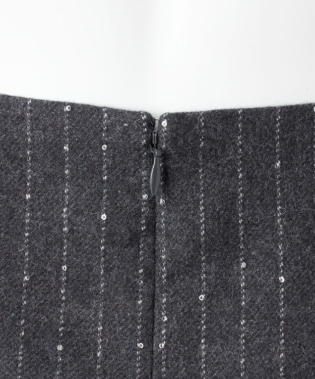 23区 S 【エステータ】ストライプシークイン スカート グレー系