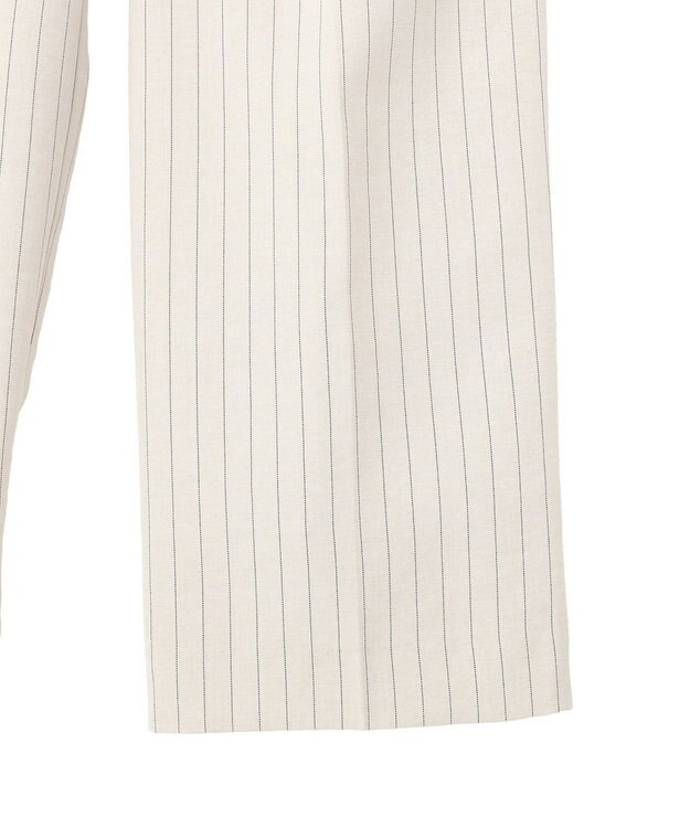 earth music&ecology 【セットアップ対応】リネンライクリラックスパンツ Stripe Ivory