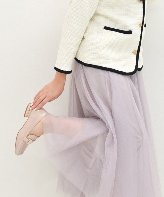 Bridget Birkin 【Bridget Birkin】パールヒールビジューバックルローファー ベージュエナメル