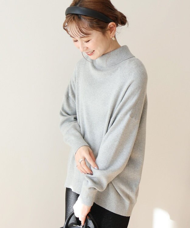 AMERICAN HOLIC ブラッシュヤーンタートルネックニットプルオーバー Light Gray Mixture