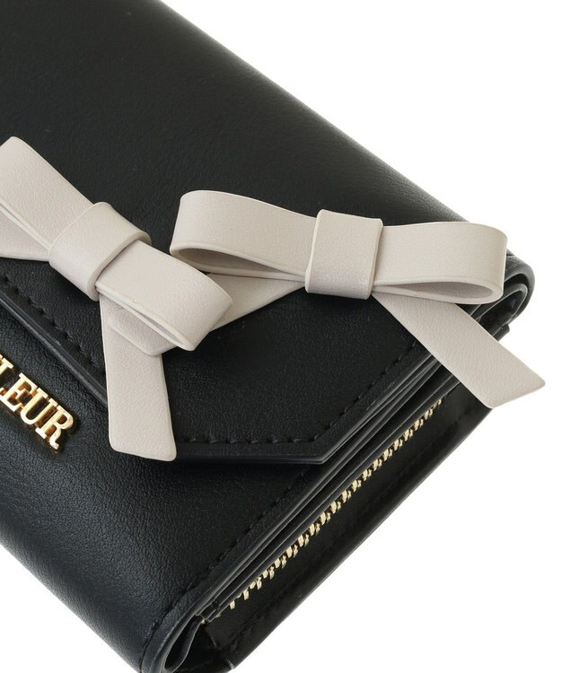 Maison de FLEUR プチリボンウォレット Black