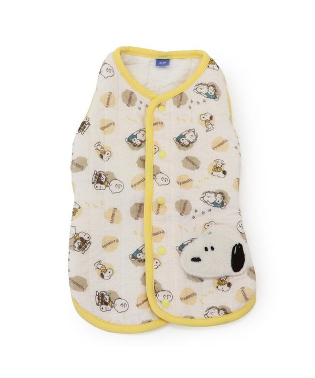 PET PARADISE スヌーピー  ふわりとキルト ベスト 《仲良し柄》 超小型犬 小型犬 ホワイト✕イエロー
