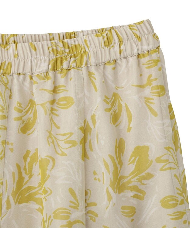 YECCA VECCA ボタニカル柄シアーロングスカート Yellow