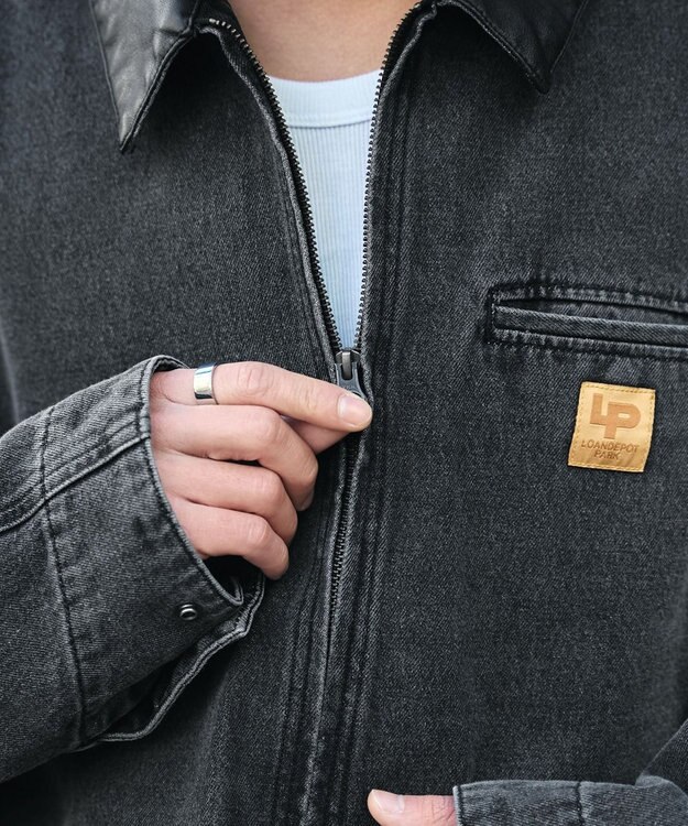 WEGO 【ユニセックス着用ITEM/MLサイズ展開】ワーカーズデニムZIPジャケット デニムブラックソノタ