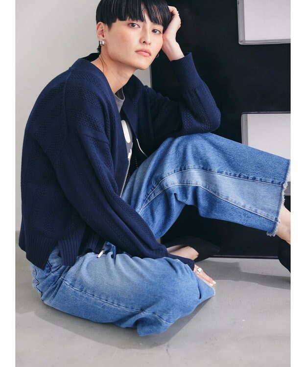 AMERICAN HOLIC 切替フレアデニム Indigo