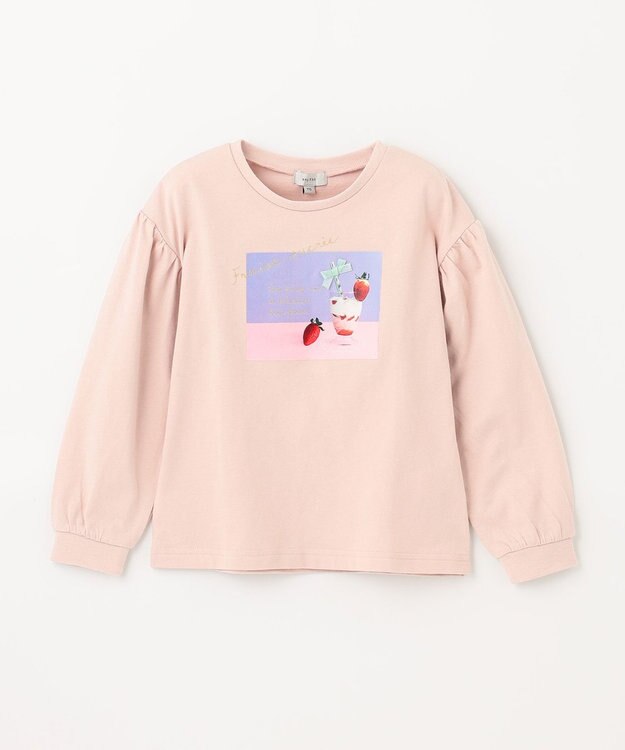 ANY KIDS フォトプリント 長袖 Ｔシャツ ピンク×ジュース