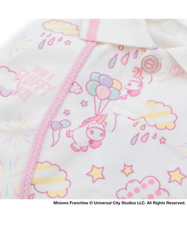 PET PARADISE ミニオン フラッフィ 襟付きトレーナー 小型犬 ホワイト×ピンク