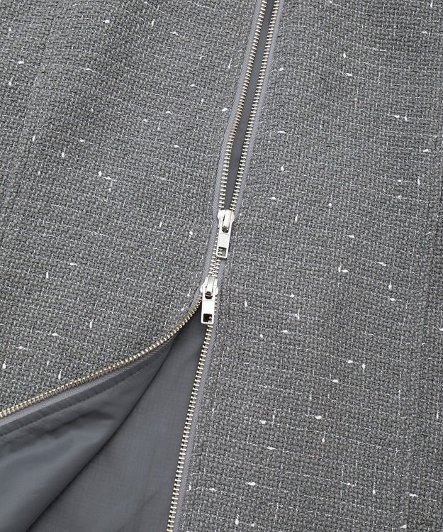 Green Parks フロントＺＩＰツイードキャミワンピース Gray