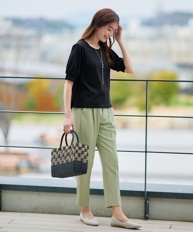 Tiaclasse 【小倉優子さん着用・洗える】カラーテーパードパンツ ミント