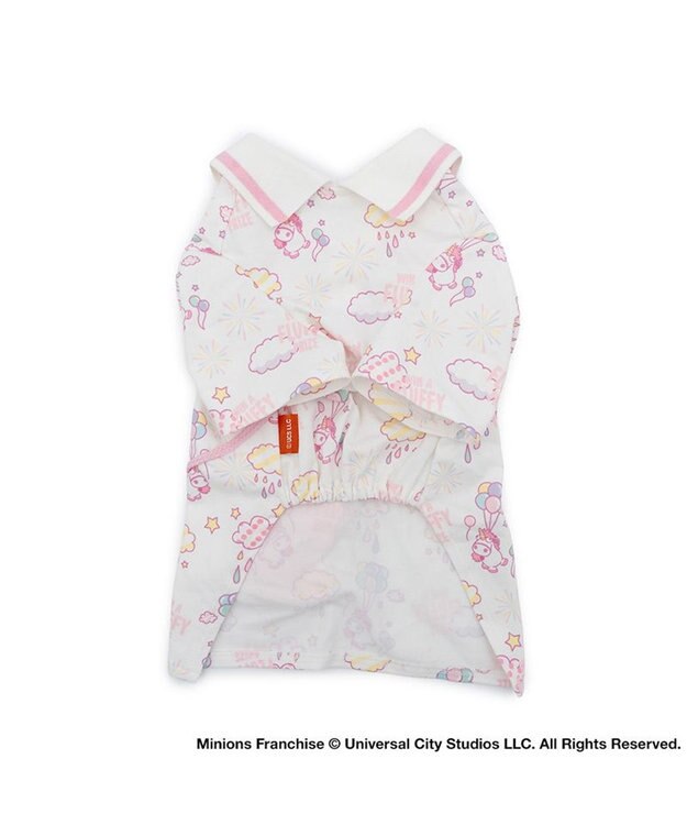 PET PARADISE ミニオン フラッフィ 襟付きトレーナー 小型犬 ホワイト×ピンク