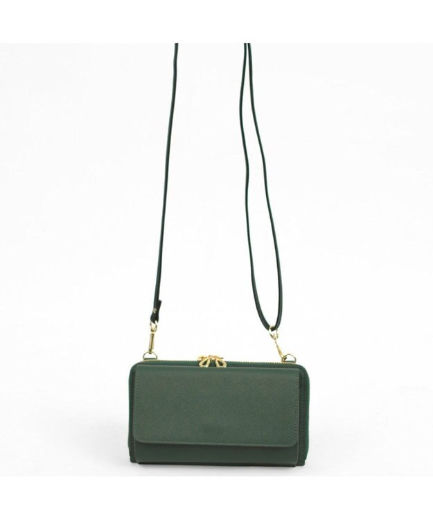 UNBILLION カシュカシュ cachecache / WEB限定カラーコンビウォレットショルダーバッグ グリーン