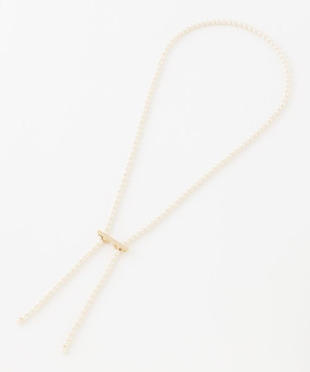 23区 クリップ パール ラリエット ネックレス ホワイト系