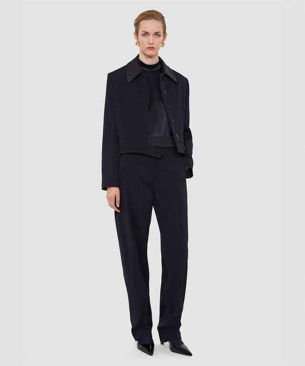 JOSEPH テイラードクレープ　トラウザーズ Black