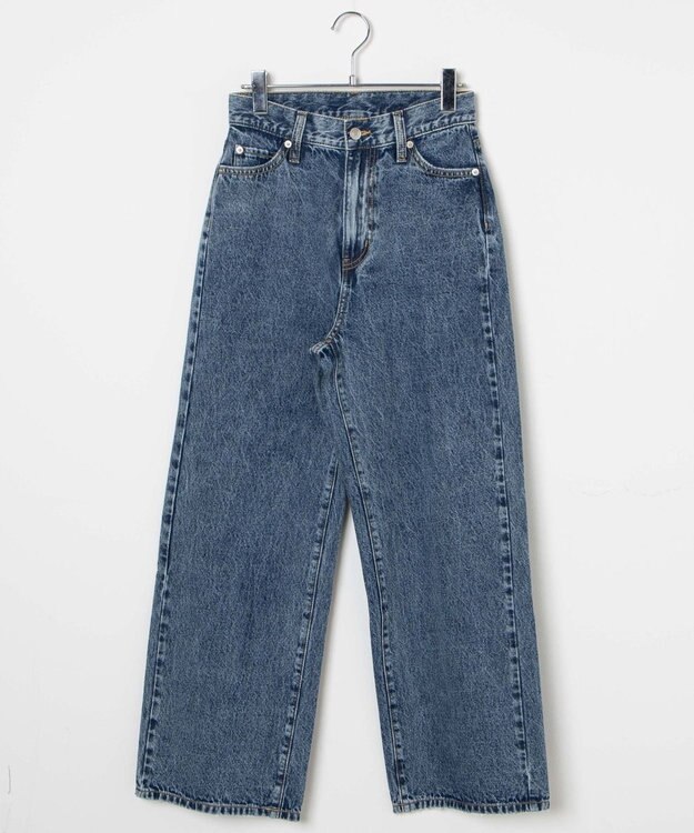 WEGO ウエストフィットワイドストレートデニムパンツ デニム中濃加工色