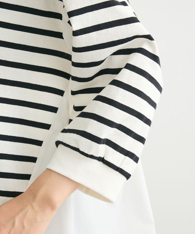 Green Parks 布帛切り替えフレアカットプルオーバー Border